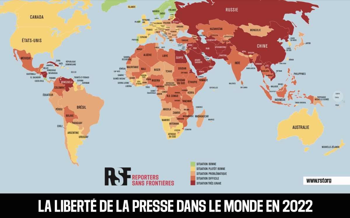 ليبيا تتقدم بـ(22) نقطة وتنتقل من المرتبة (165) إلى المرتبة (143) في التصنيف العالمي الجديد لحرية الصحافة