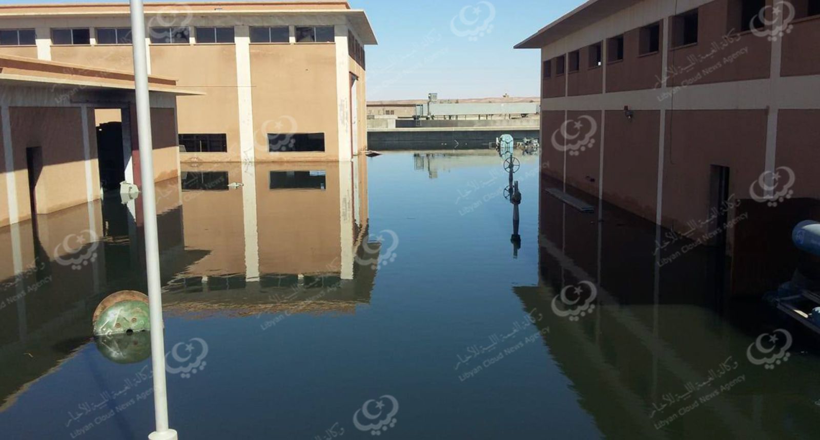 طفح مياه الصرف الصحي لمحطة المعالجة بسبها