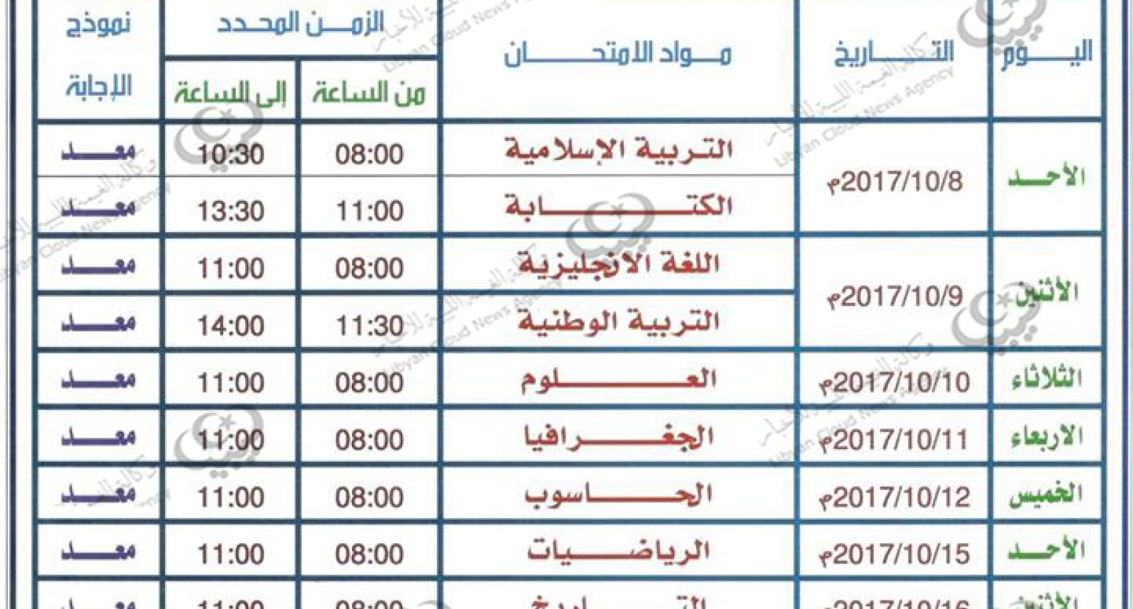 تحديد جدول إمتحانات الدور الثاني للشهادتين الإعدادية والثانوية