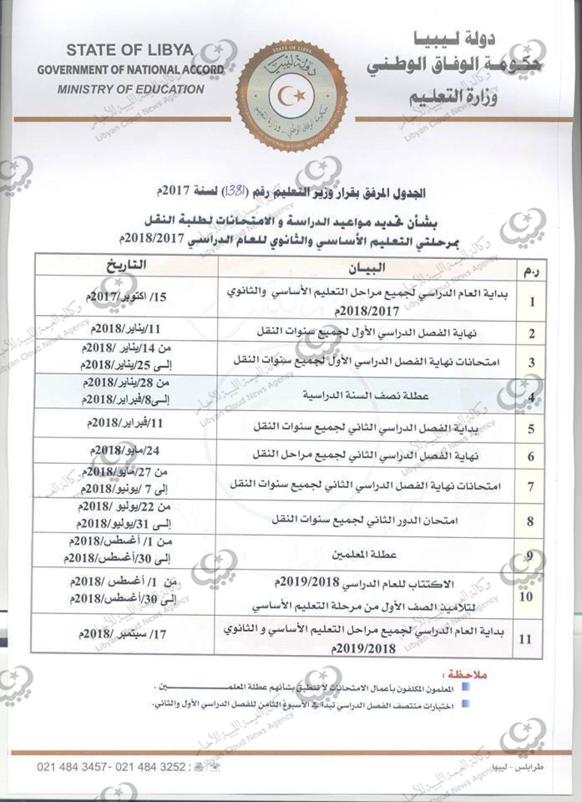  تحديد منتصف اكتوبر القادم موعداً لبداية العام الدراسي