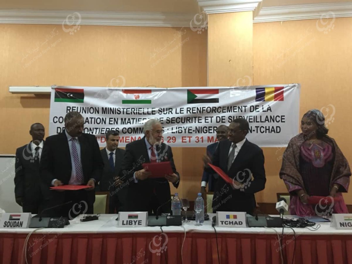 ليبيا وتشاد والنيجر والسودان يوقعون اتفاقية حول تعزيز التعاون الأمني ومراقبة الحدود المشتركة 