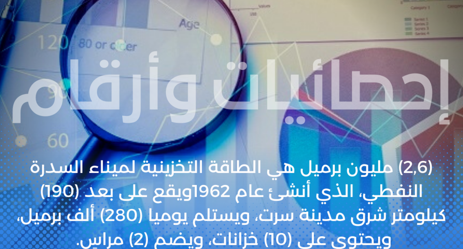 (2,6) مليون برميل هي الطاقة التخزينية لميناء السدرة النفطي، الذي أنشئ عام 1962