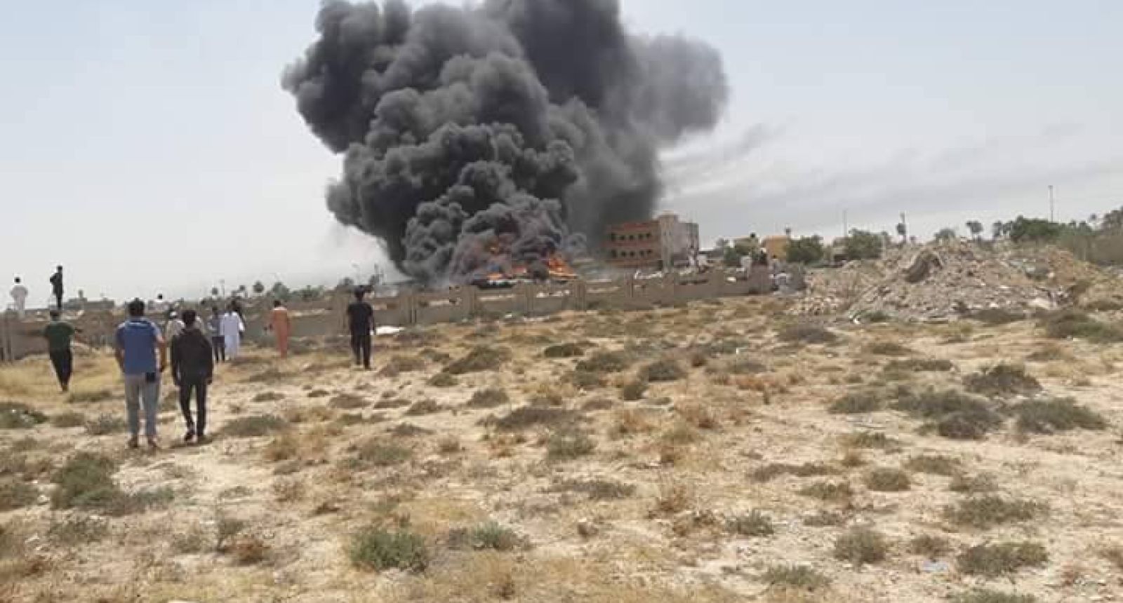 حرق صهريج وقود في صرمان