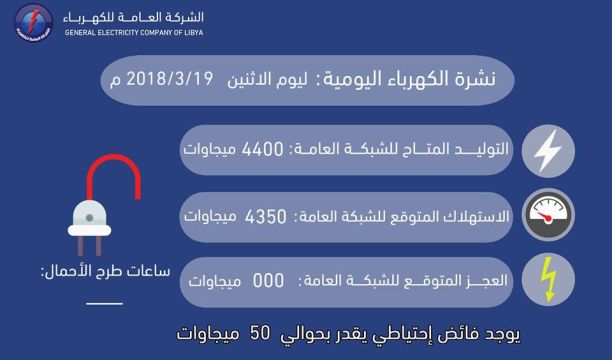 (100) ميجاوات فائض الاحتياطي في التوليد المتوقع للطاقة الكهربائية