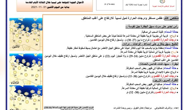 بلاغ للمركز الوطني لمكافحة الأمراض يتضمن ظهور حالات لمرض (اللشمانيا) بمنطقة اشكده في براك الشاطئ