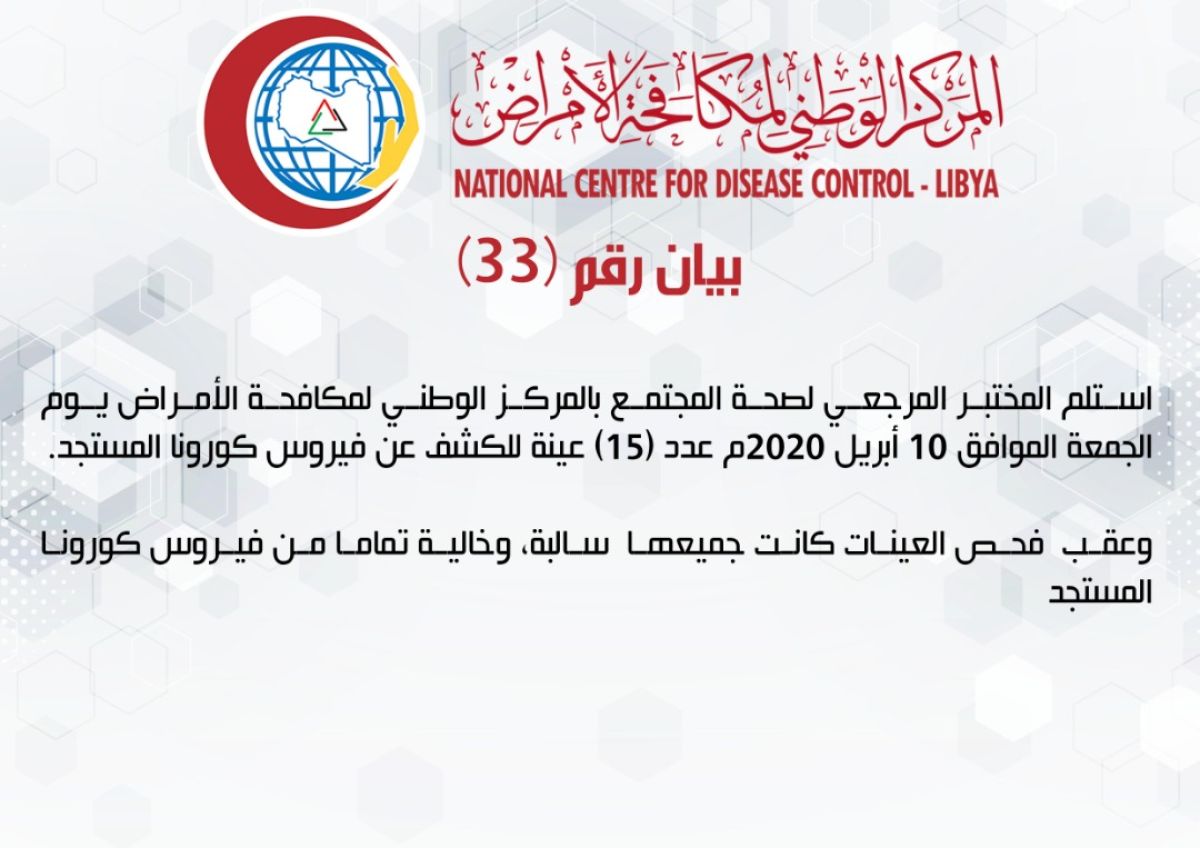 المركز الوطني لمكافحة الأمراض يعلن عن نتائج آخر التحاليل للعينات المشتبه بها 1 المركز الوطني لمكافحة الأمراض يعلن عن نتائج آخر التحاليل للعينات المشتبه بها