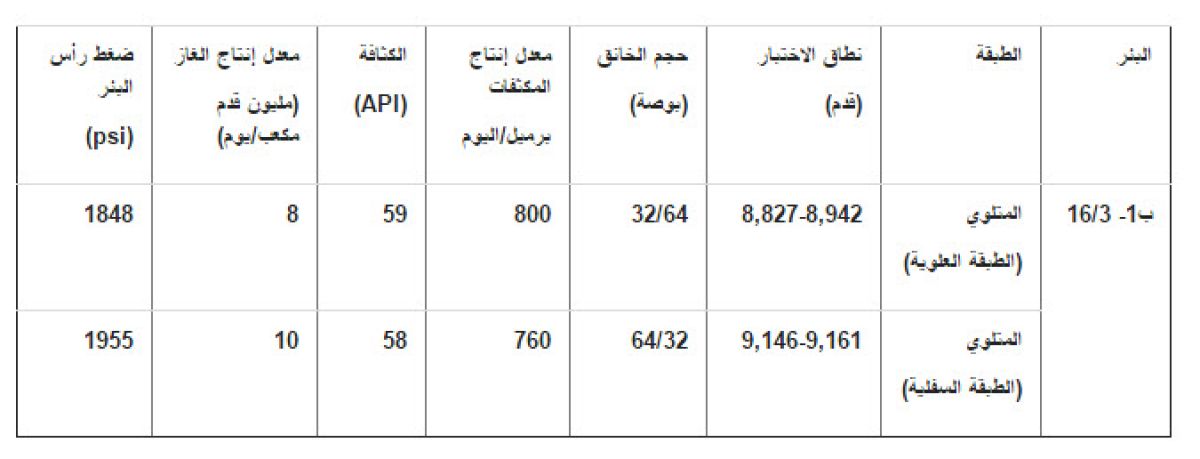 المؤسسة الوطنية للنفط تعلن عن اكتشاف نفطي غازي جديد