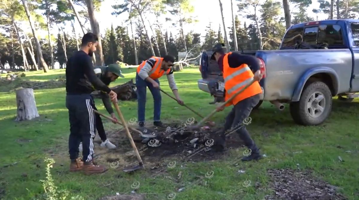 جمعية الصنوبر تطلق حملة للنظافة باحدى غابات شحات