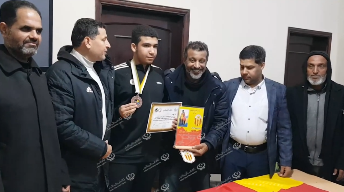 نادي الخليج باجدابيا يستقبل لاعب فريق الكاراتيه المتوج بالميدالية البرونزية في البطولة الأفريقية