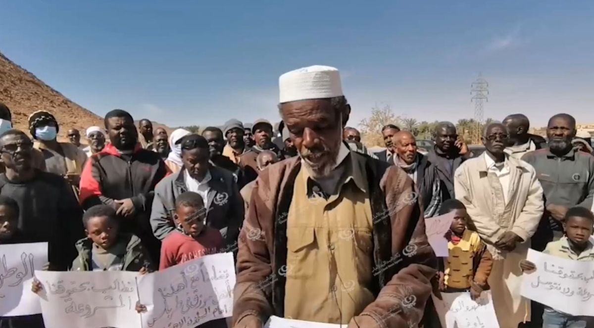 وقفة احتجاجية لمهجري مرزق بمناطق وبلديات وادي الآجال للمطالبة بحقوقهم