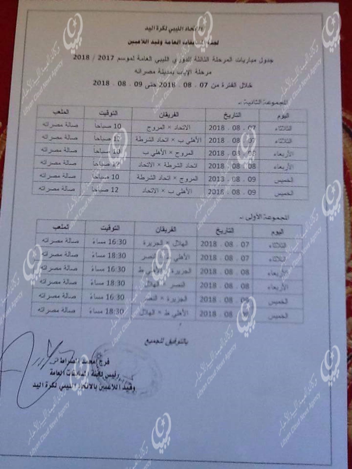 انطلاق منافسات التجمع الثاني للمرحلة الثالثة من الدوري الليبي لكرة اليد بمصراتة