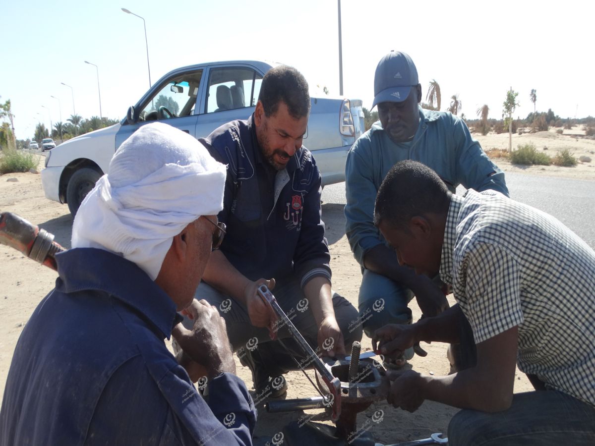 شركة المياه الواحات تتفقد الخطوط المغذية لمنطقة الغربي بجالو