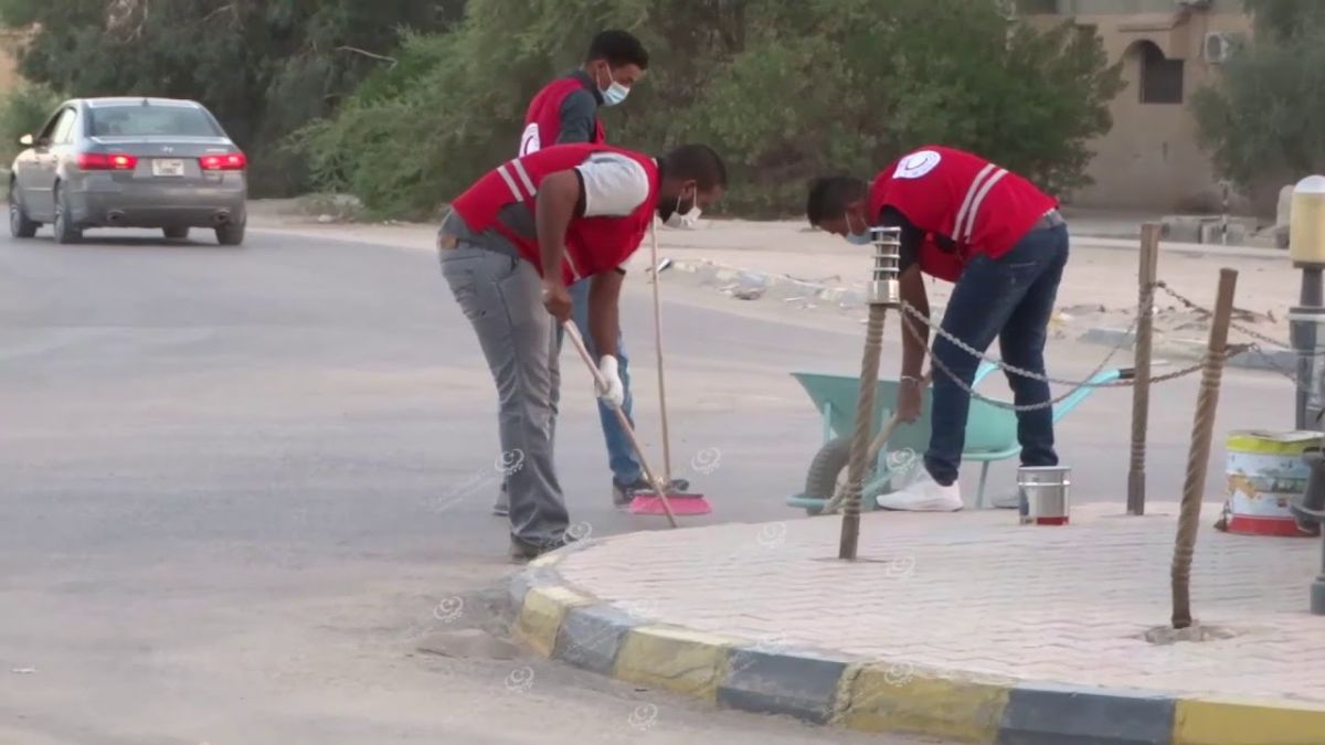 الهلال الأحمر يطلق حملة نظافة تحت شعار(جالو في قلوبنا)