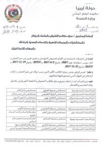 صحة الوفاق تعفي عددا من مديري مكاتب التفتيش والمتابعة