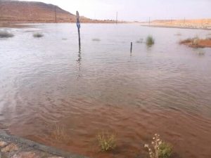 هطول أمطار غزيرة على مناطق مزدة ونسمة وفسانو وأبوالغرب والحمادة